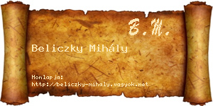 Beliczky Mihály névjegykártya