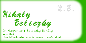 mihaly beliczky business card